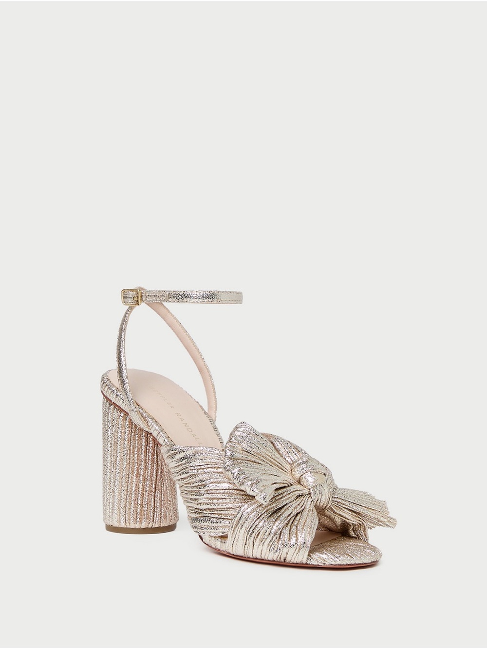 Loeffler Randall Camellia Champagne Pleated Bow Heel Size 9.5